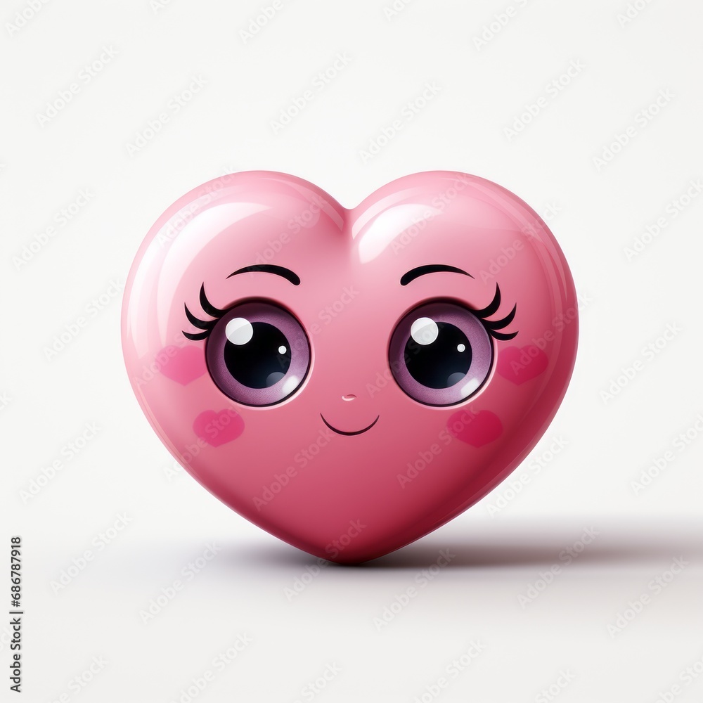 Fototapeta premium a cute little heart with eyes