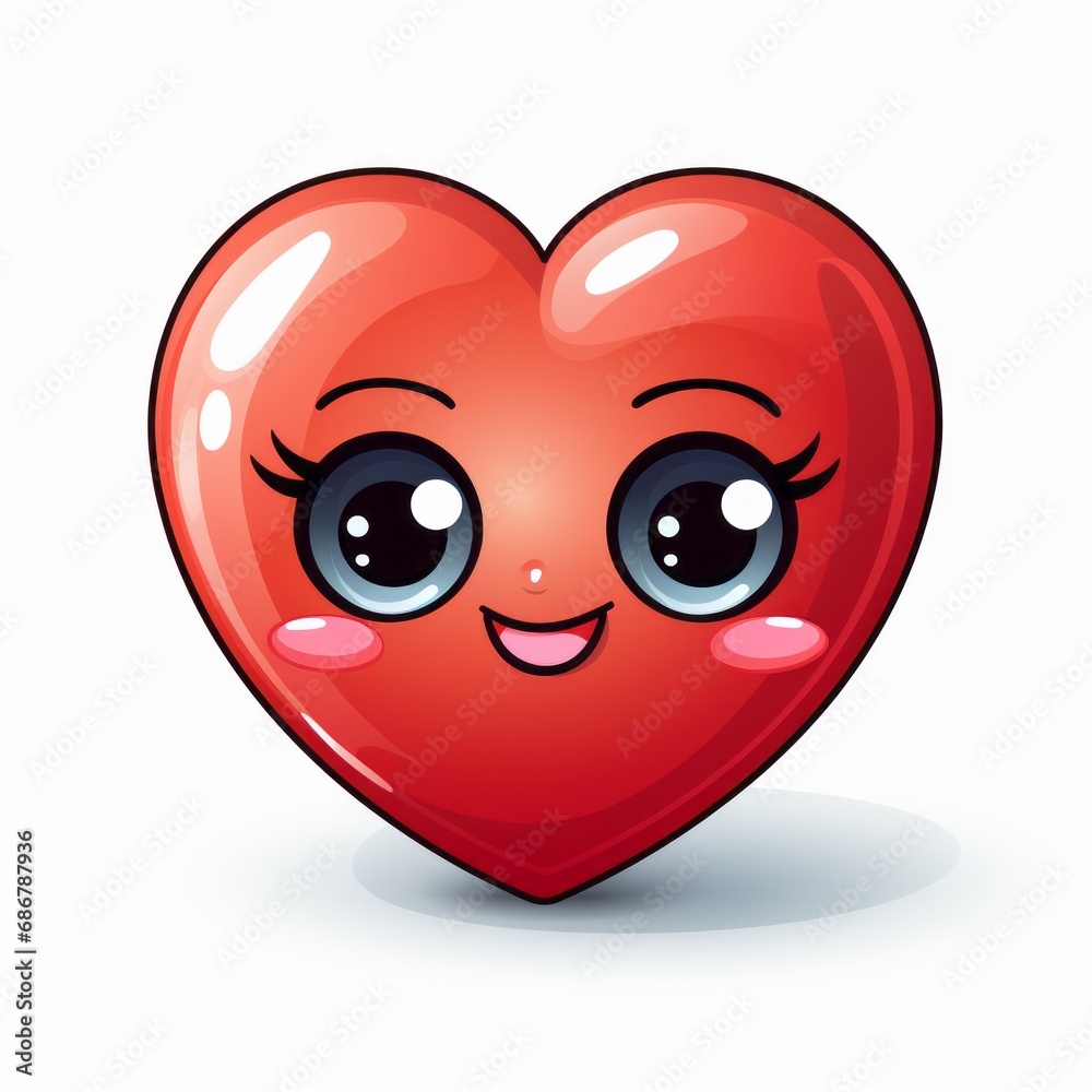 Fototapeta premium a cute little heart with eyes