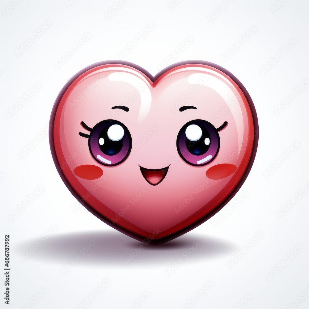 Fototapeta premium a cute little heart with eyes