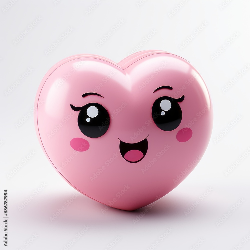 Fototapeta premium a cute little heart with eyes