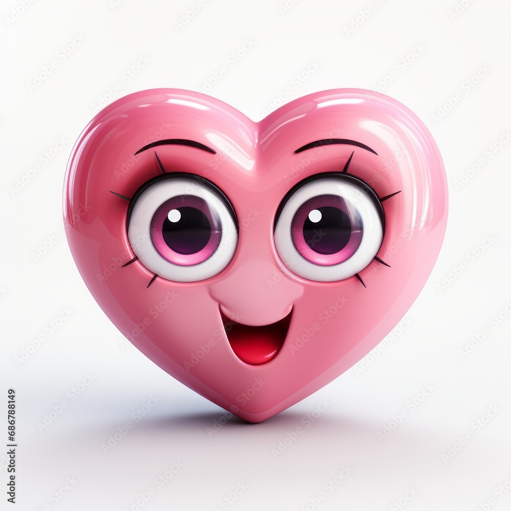 Fototapeta premium a cute little heart with eyes