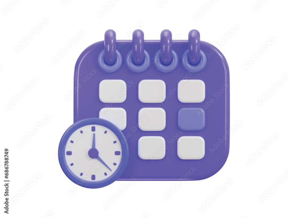 3d calendar clock icon vector illustration 3d calendar clock icon vector illustration