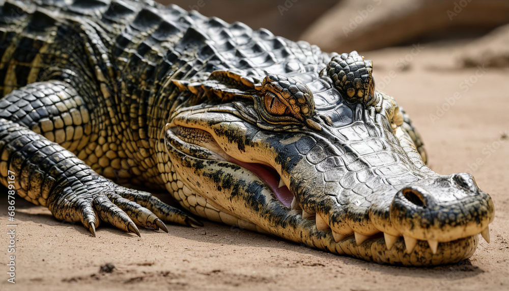 close up of a crocodile