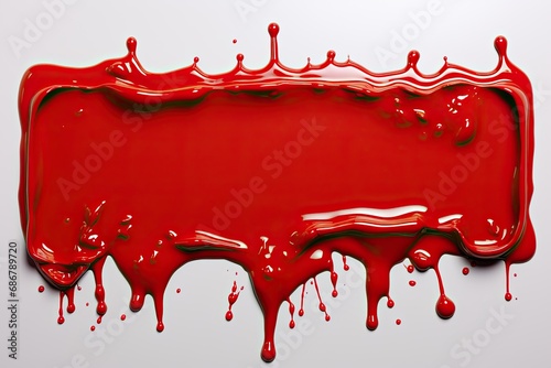 Melted red wax seal with white background. Generative AI