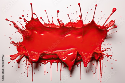 Melted red wax seal with white background. Generative AI