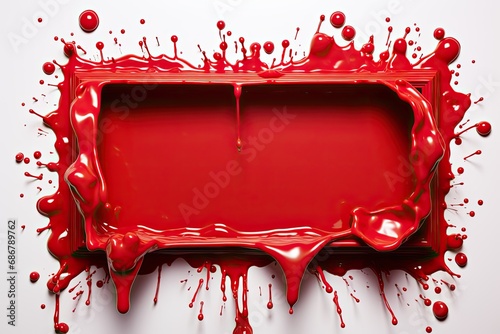 Melted red wax seal with white background. Generative AI