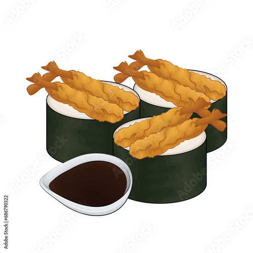 shrimp tempura illustration 
