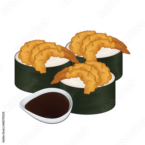shrimp tempura illustration 