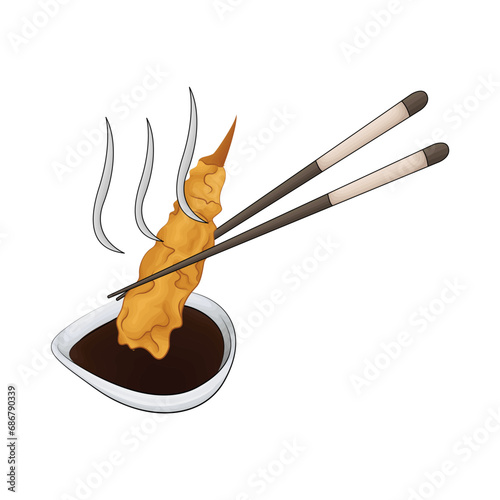 shrimp tempura illustration 