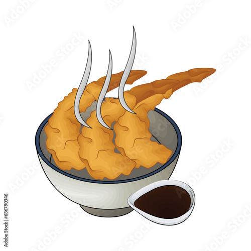shrimp tempura illustration 