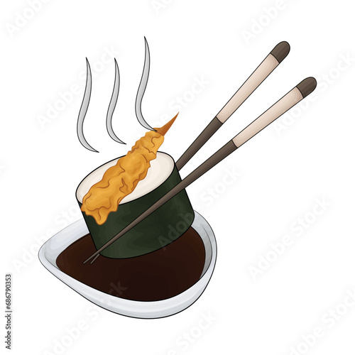shrimp tempura illustration 
