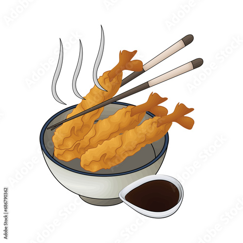 shrimp tempura illustration 