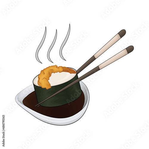 shrimp tempura illustration 