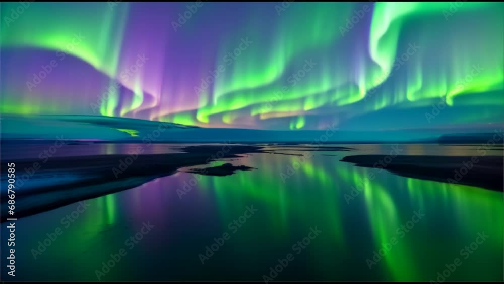 Aurora Borealis over a lake Aurora Borealis over a lake