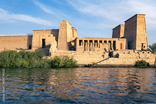 Philae Temple view from the river Aswan Upper Egypt