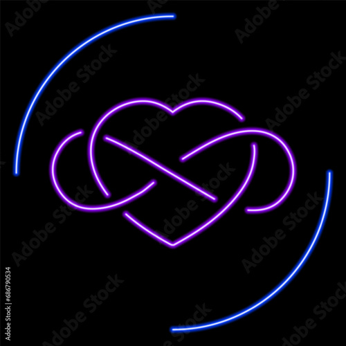 endless love neon sign, modern glowing banner design, colorful modern design trends on black background. Vector illustration.