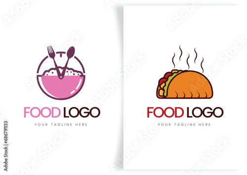 Sweet cake  dessert and bakery shop logo design template
