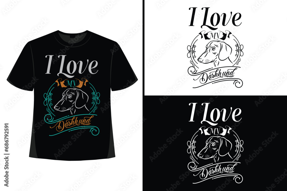 Vecteur Stock Dog tshirt design my own. Funny dog t shirt design. The