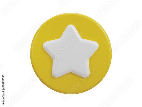 3d star button icon