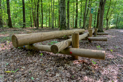 Modern sports ground with fitness equipment