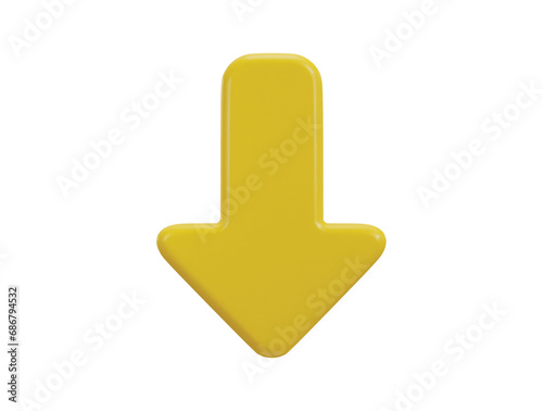 down arrow icon 3d rendering vector illustration