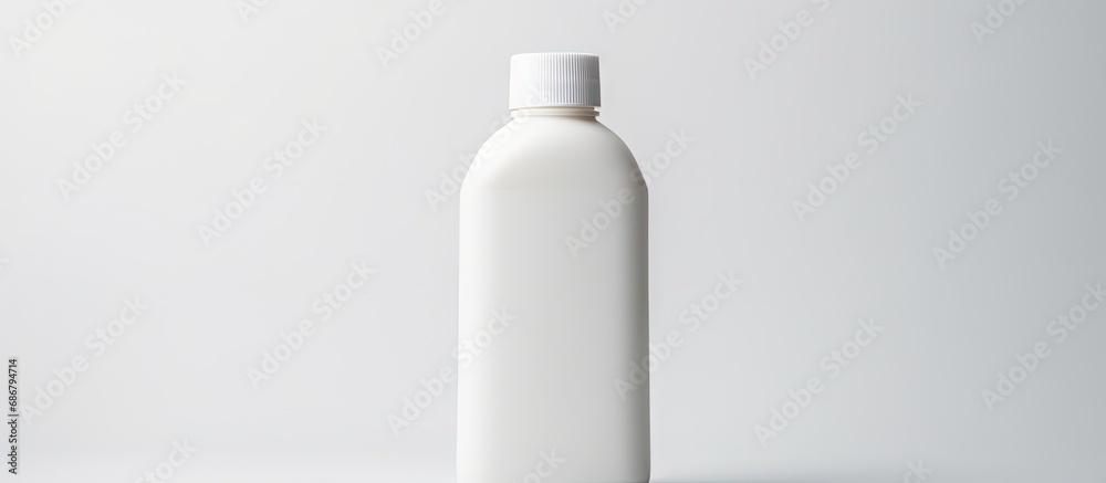 Plastic bottle on white background in close up Copy space image Place for adding text or design Plastic bottle on white background in close up Copy space image Place for adding text or design