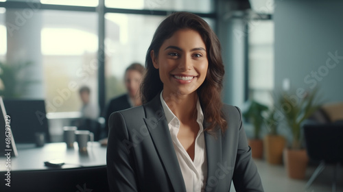 Happy Mid-Aged Business Woman Manager Handshaking  Smiling HR Hiring at Office Meeting