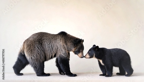 two bears facing each other, 16:9 widescreen background / wallpaper