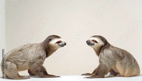 two sloths facing each other, 16:9 widescreen background / wallpaper © J