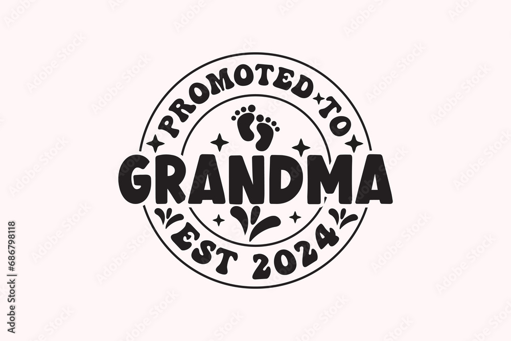 Promoted to Grandma Est 2024 EPS T-shirt Design