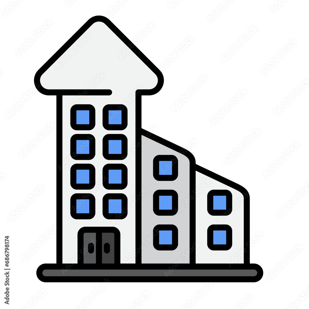 Growing a Business Flat Multicolor Icon Growing a Business Flat Multicolor Icon