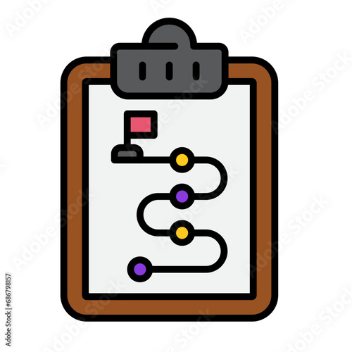 Business Plan Flat Multicolor Icon