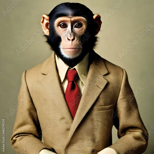 a monkey in human clothes