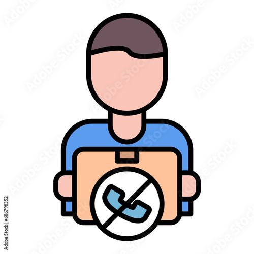 Contactless Delivery Flat Multicolor Icon