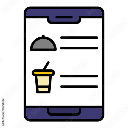 Digital Inflight Menu Flat Multicolor Icon