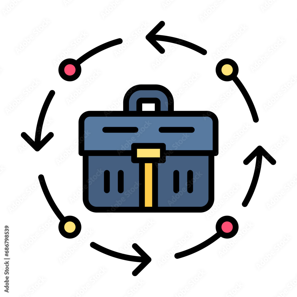 Career Change Flat Multicolor Icon Career Change Flat Multicolor Icon