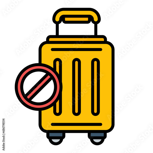 Travel Restrictions Flat Multicolor Icon