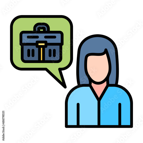 Applicant Female Flat Multicolor Icon