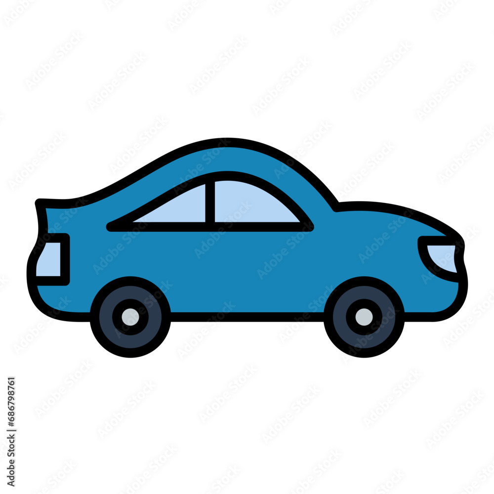 Car Flat Multicolor Icon Car Flat Multicolor Icon