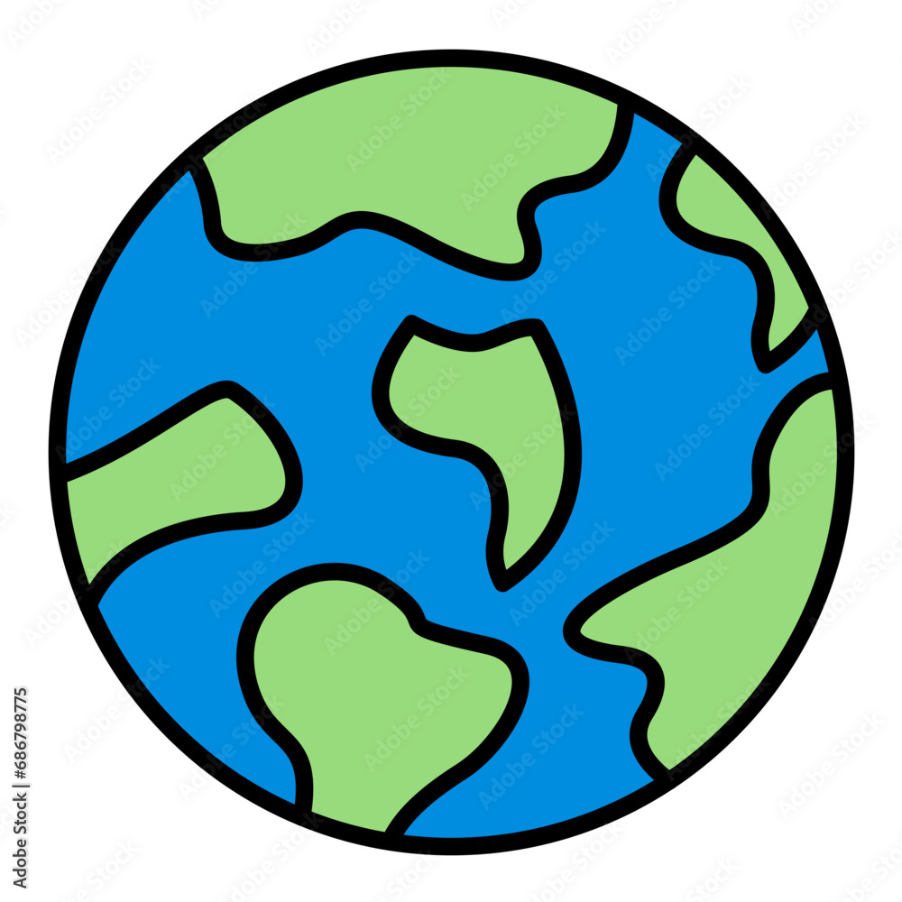 Obraz premium Globe Flat Multicolor Icon