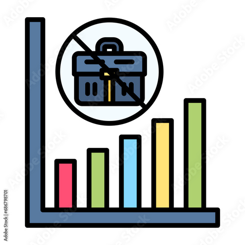 Unemployment Flat Multicolor Icon