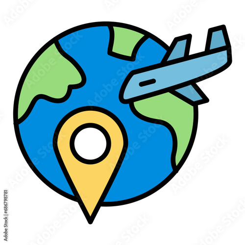 International Tourism Flat Multicolor Icon