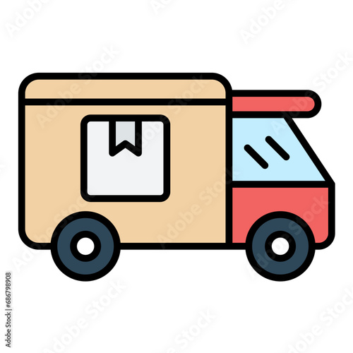 Delivery Flat Multicolor Icon