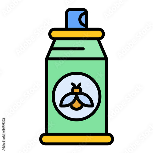 Tar And Insect Remover Flat Multicolor Icon