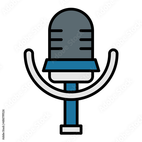 Microphone Flat Multicolor Icon