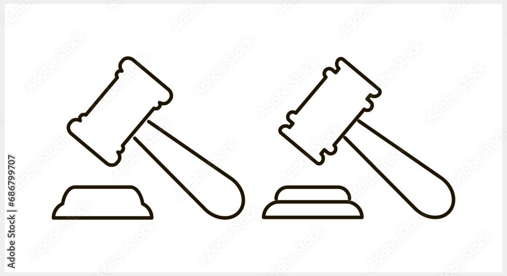 Judge hammer icon isolated. Auction gavel. Vector stock illustration. EPS 10 Judge hammer icon isolated. Auction gavel. Vector stock illustration. EPS 10
