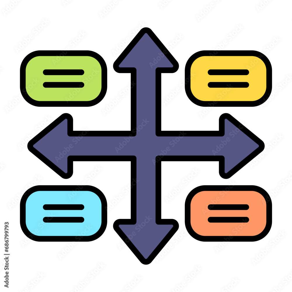 Obraz premium Grid Matrix Flat Multicolor Icon