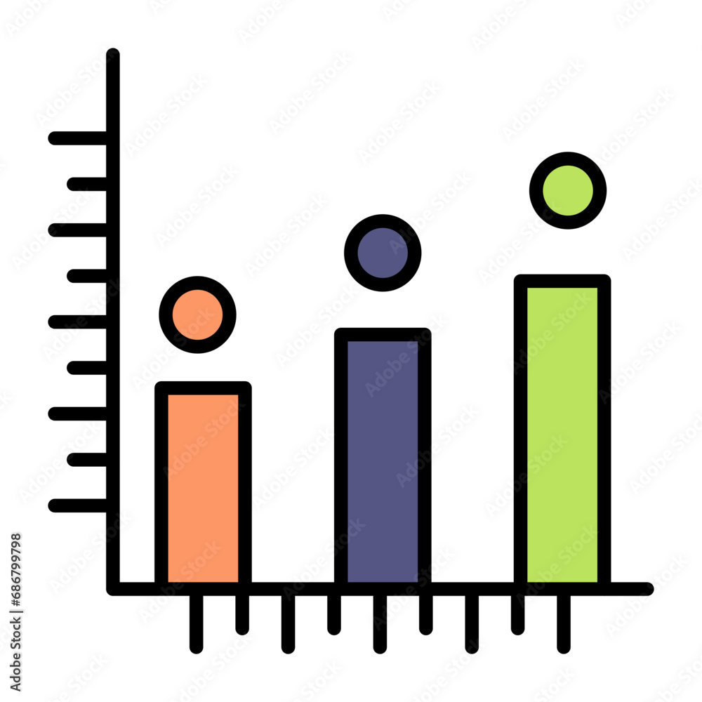 Fototapeta premium Histogram Flat Multicolor Icon