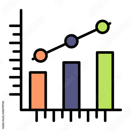 Clustered Bar Flat Multicolor Icon