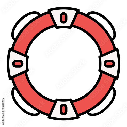 Life Saver Flat Multicolor Icon